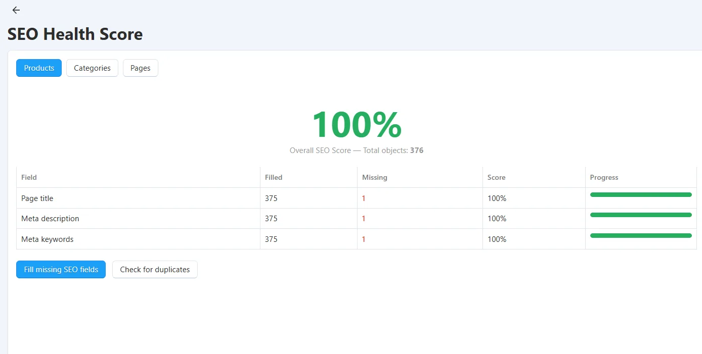 Страница SEO Здоровье
